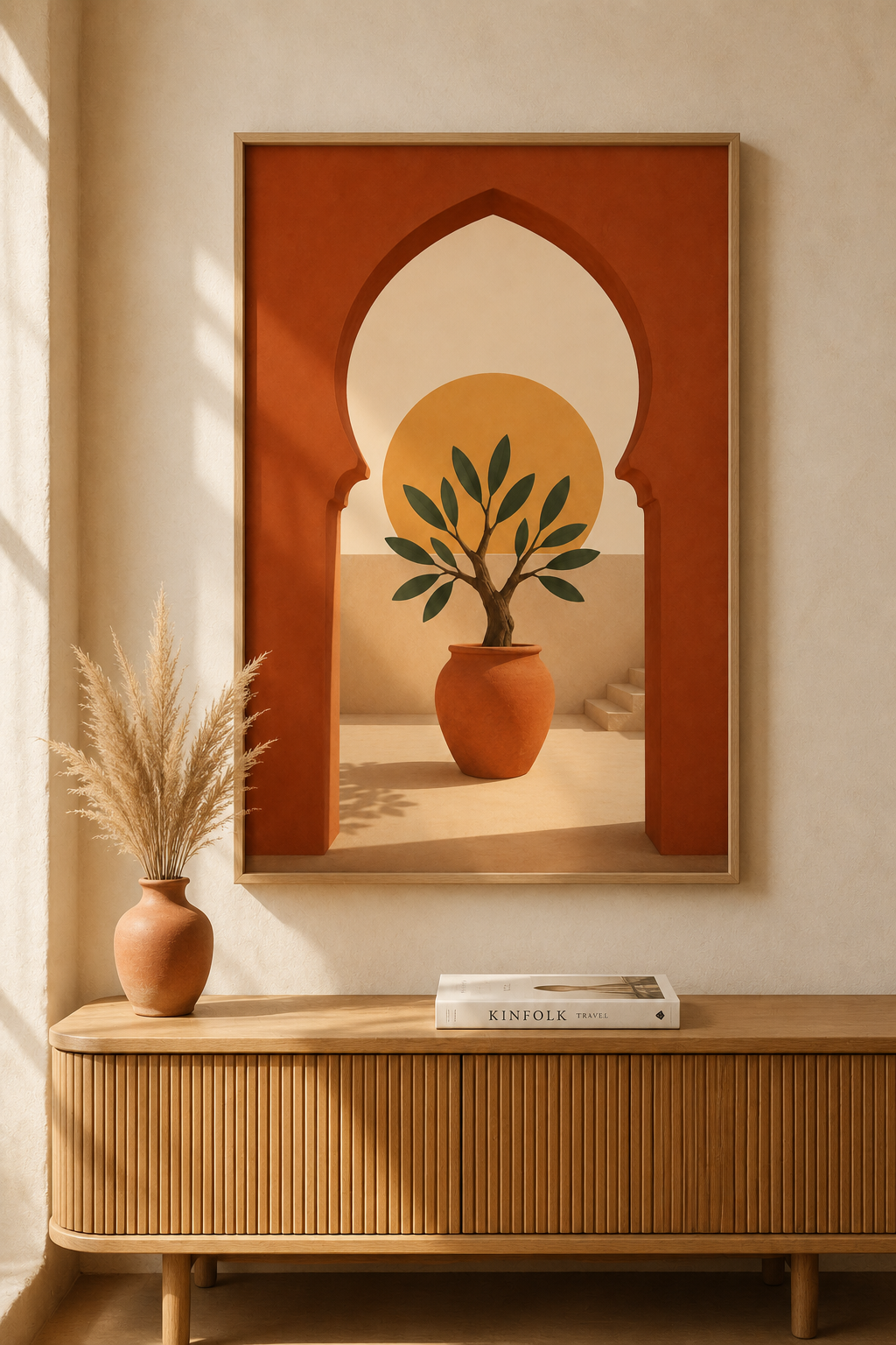 Moroccan Arch & Olive Tree Printable Wall Art | Terracotta Boho Poster | Instant Digital Download | 5 Sizes | 300 DPI