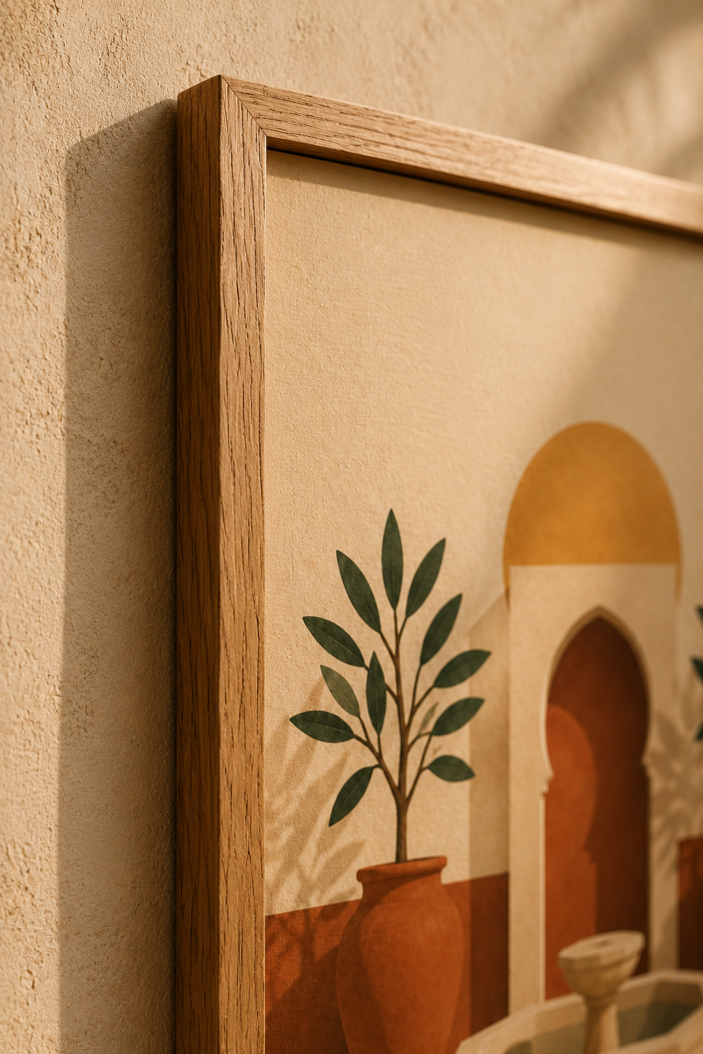 Moroccan Riad Fountain Printable Wall Art | Terracotta Courtyard Poster | Instant Digital Download | 5 Sizes | 300 DPI