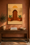 Moroccan Riad Door Print | Terracotta Keyhole Arch Wall Art | Neutral Minimalist Marrakech Printable