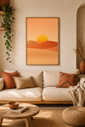 Sahara Sand Dunes Print | Minimalist Desert Wall Art | Warm Terracotta Sunset Landscape Printable