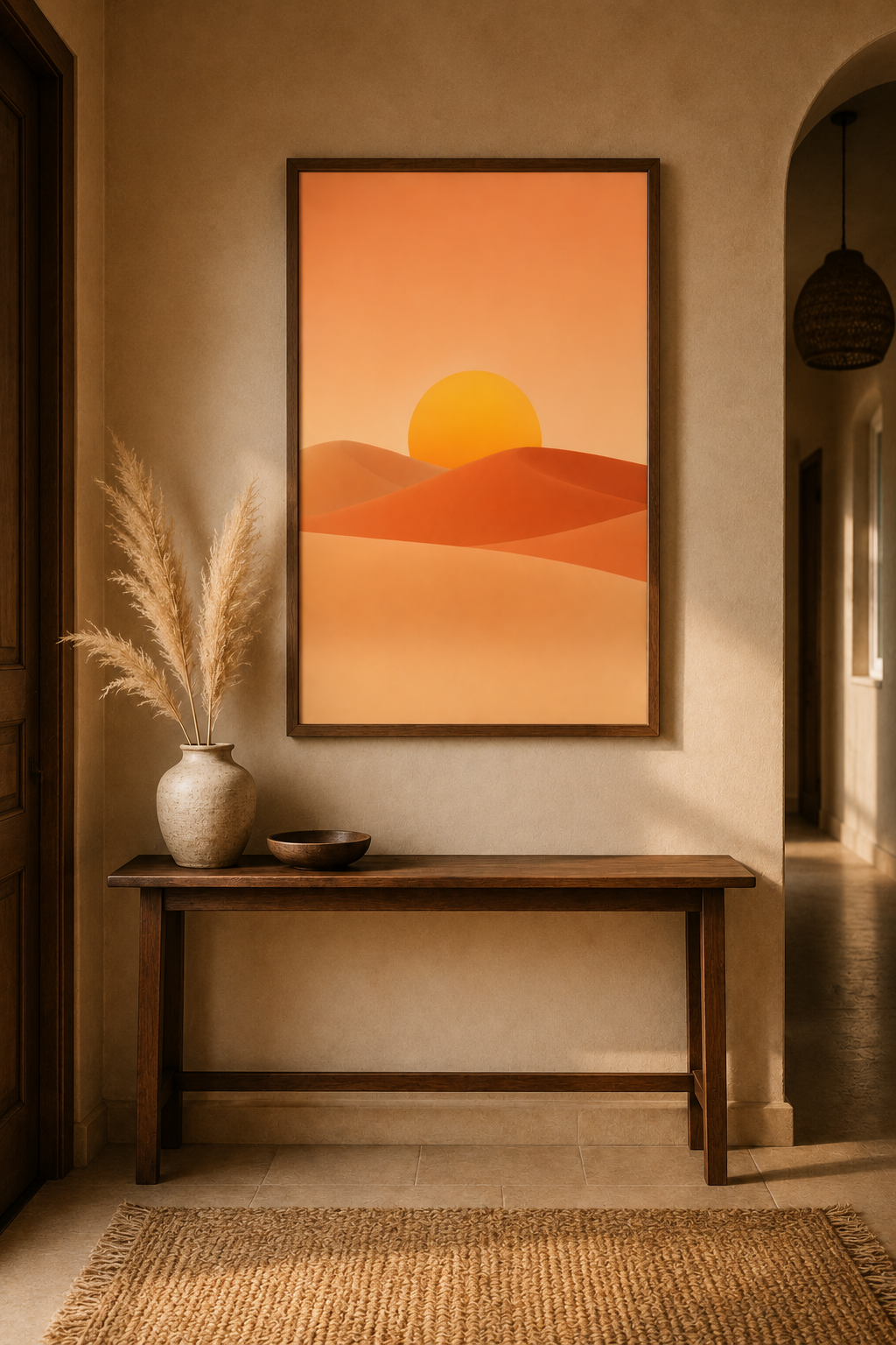 Sahara Sand Dunes Print | Minimalist Desert Wall Art | Warm Terracotta Sunset Landscape Printable