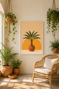 Potted Palm Print | Moroccan Botanical Wall Art | Minimalist Terracotta Boho Plant Printable